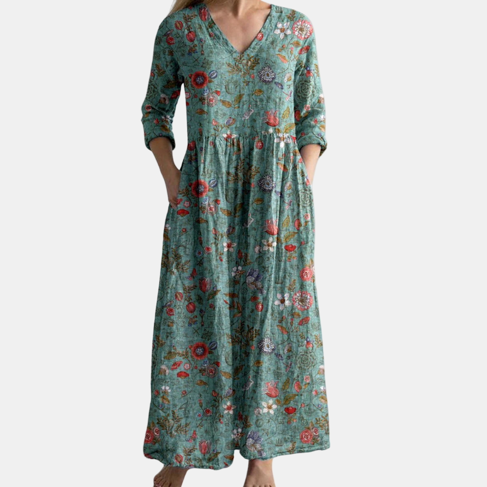 FAYE | HALF-SLEEVED FLORAL DRESS