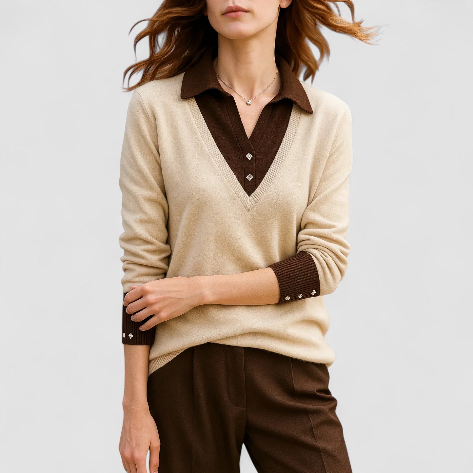 Marianne | Soft Knit Polo Sweater