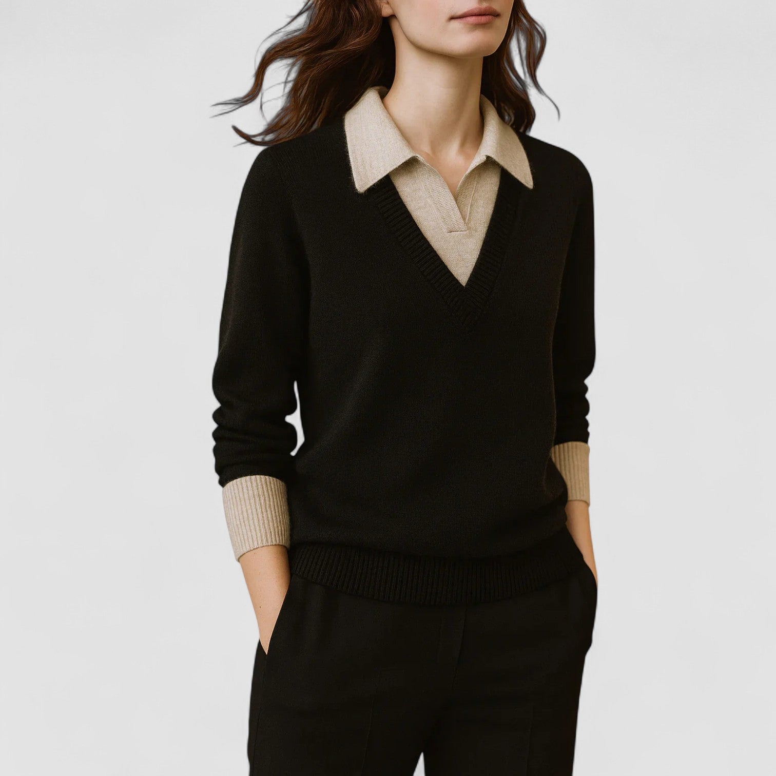 Marianne | Soft Knit Polo Sweater