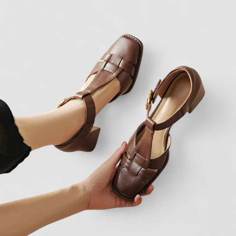 Leila | Orthopedic T-Strap Block Heels