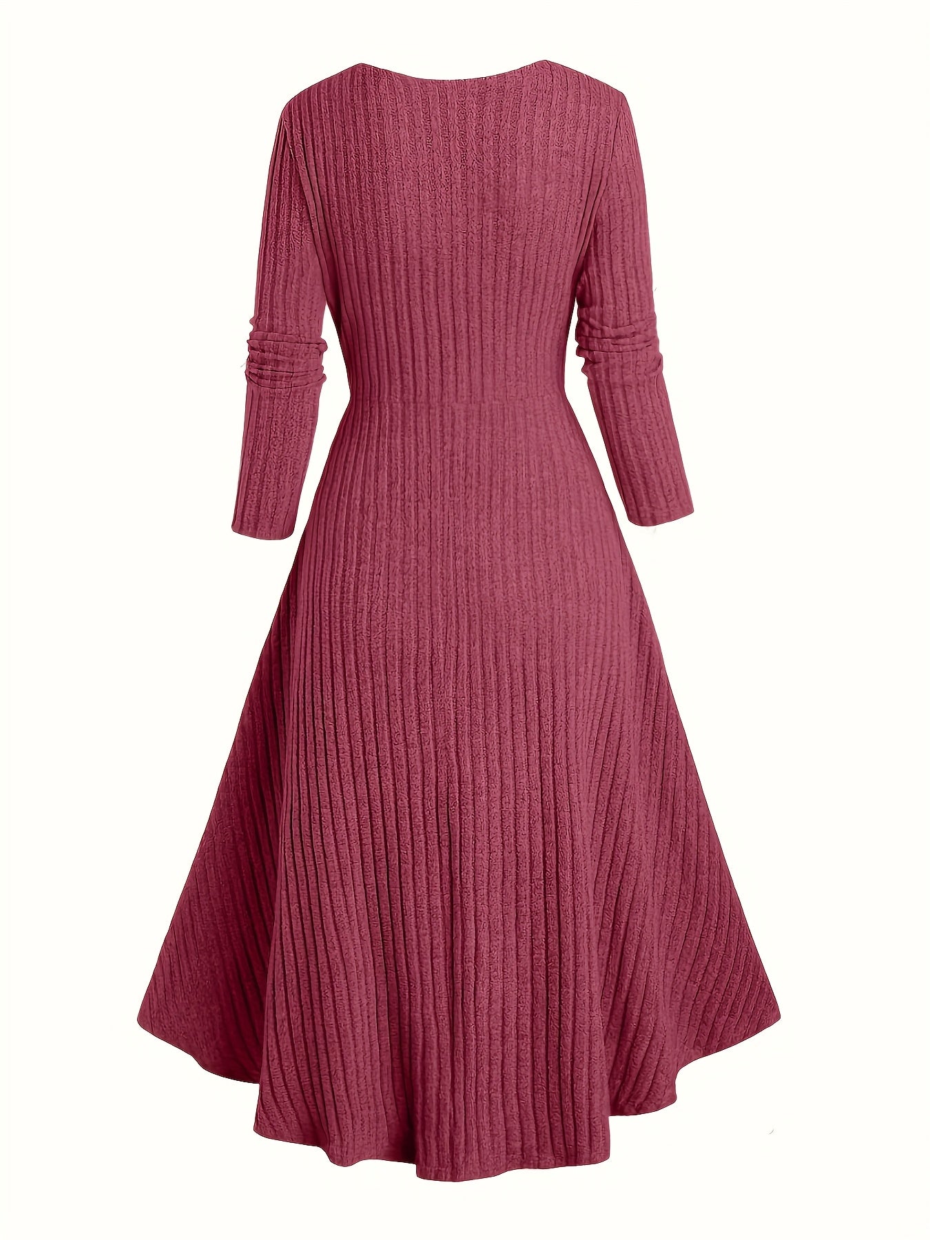 MIRELLE LONG-SLEEVE RIBBED DRESS