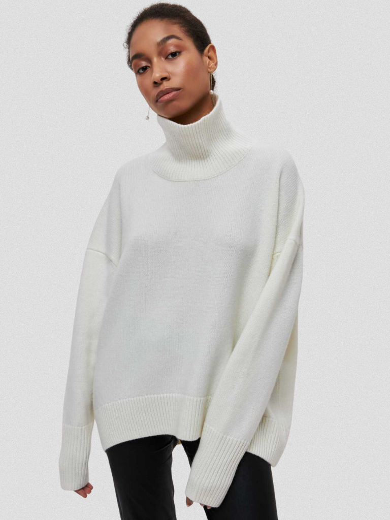 ELENA HIGH-COLLAR KNIT SWEATER