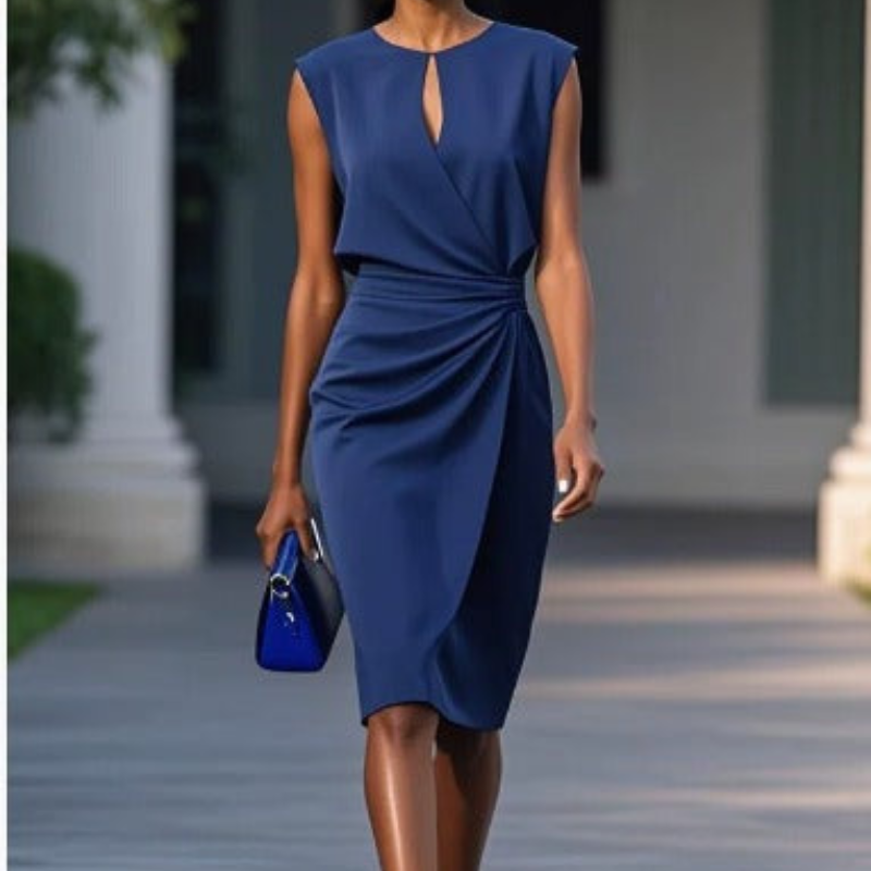 Simone | Keyhole Draped Dress