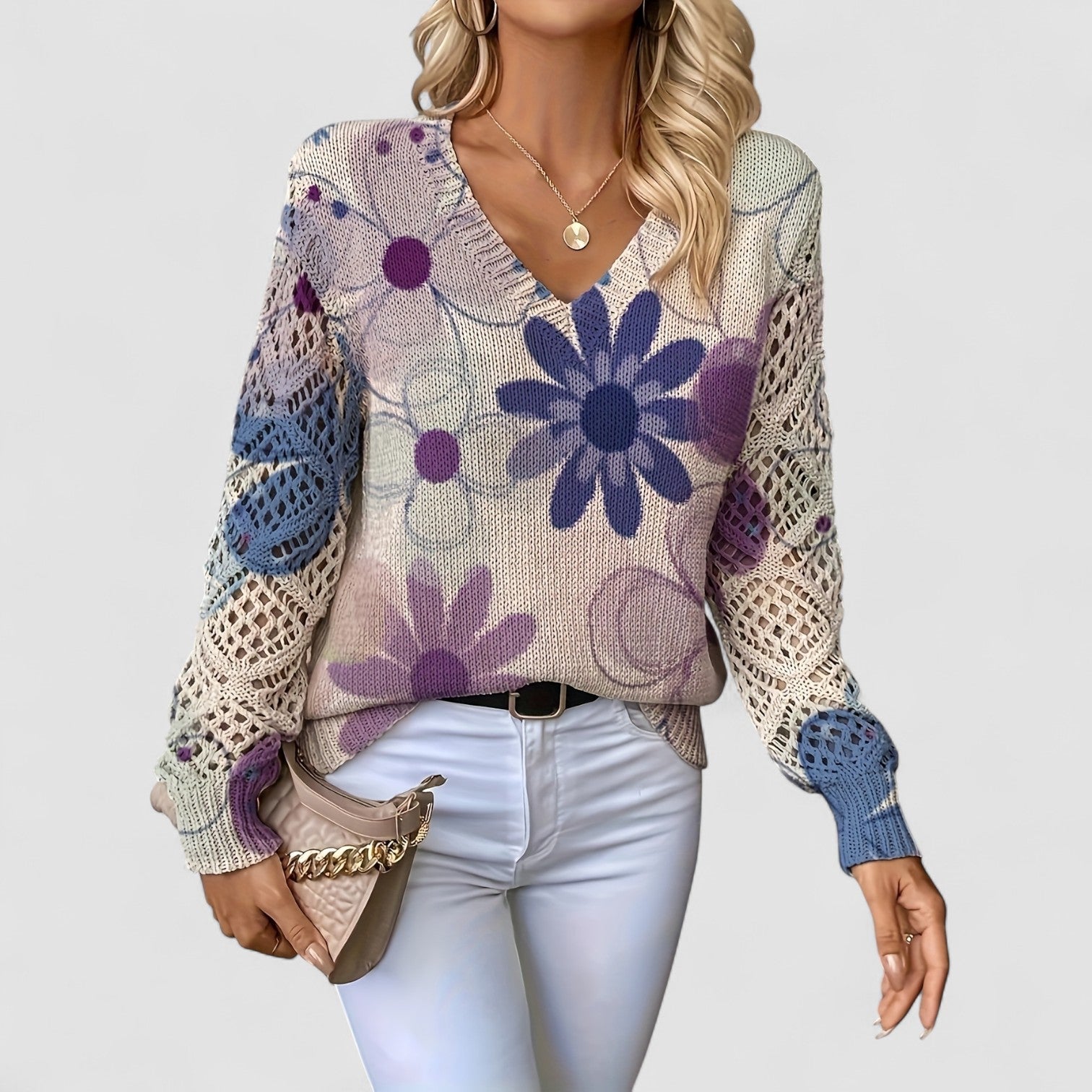Beverly | Soft Floral Knit Sweater