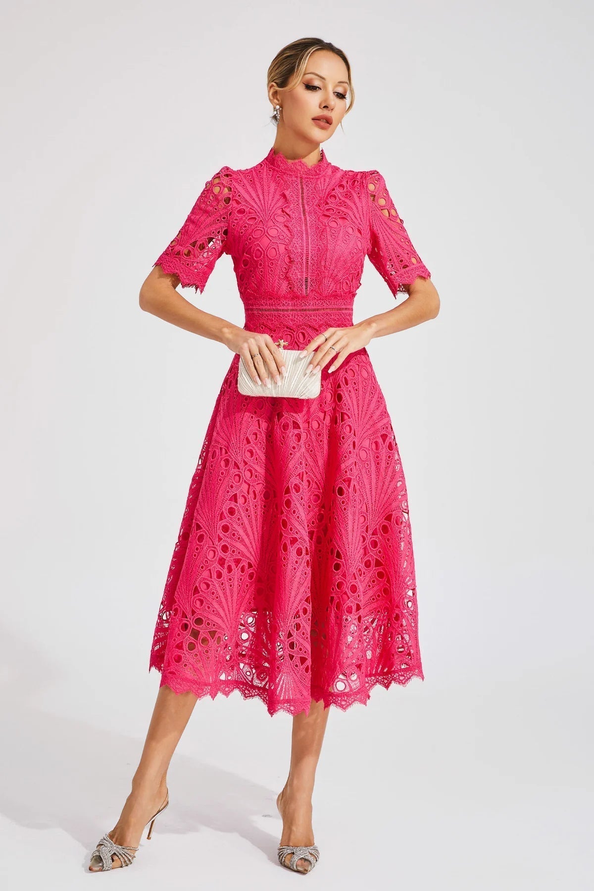 TINA | ELEGANT FLOWER EMBROIDERED DRESS