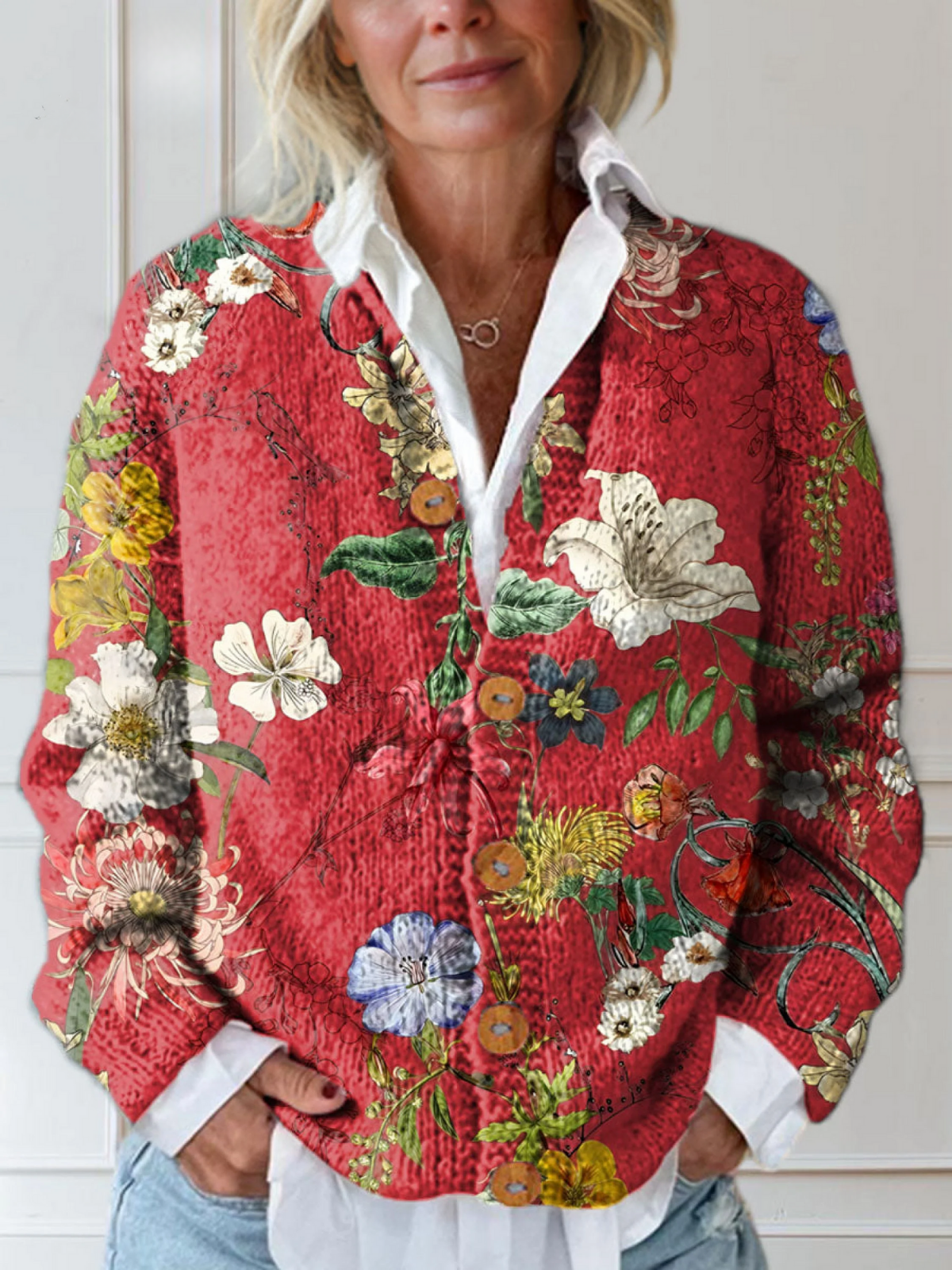 Solenne | Timeless Floral Cardigan