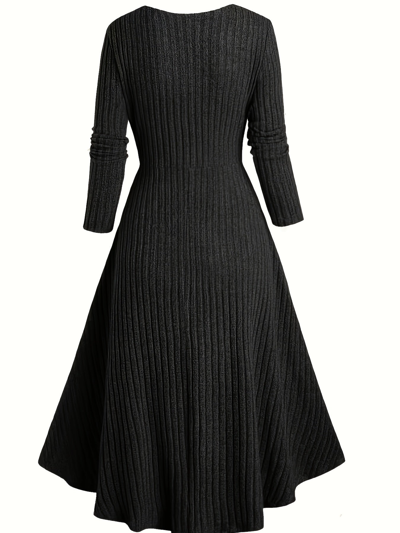 MIRELLE LONG-SLEEVE RIBBED DRESS