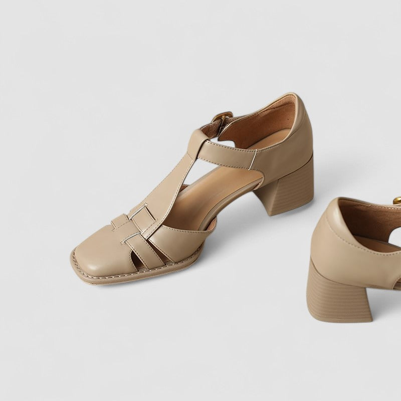 Leila | Orthopedic T-Strap Block Heels