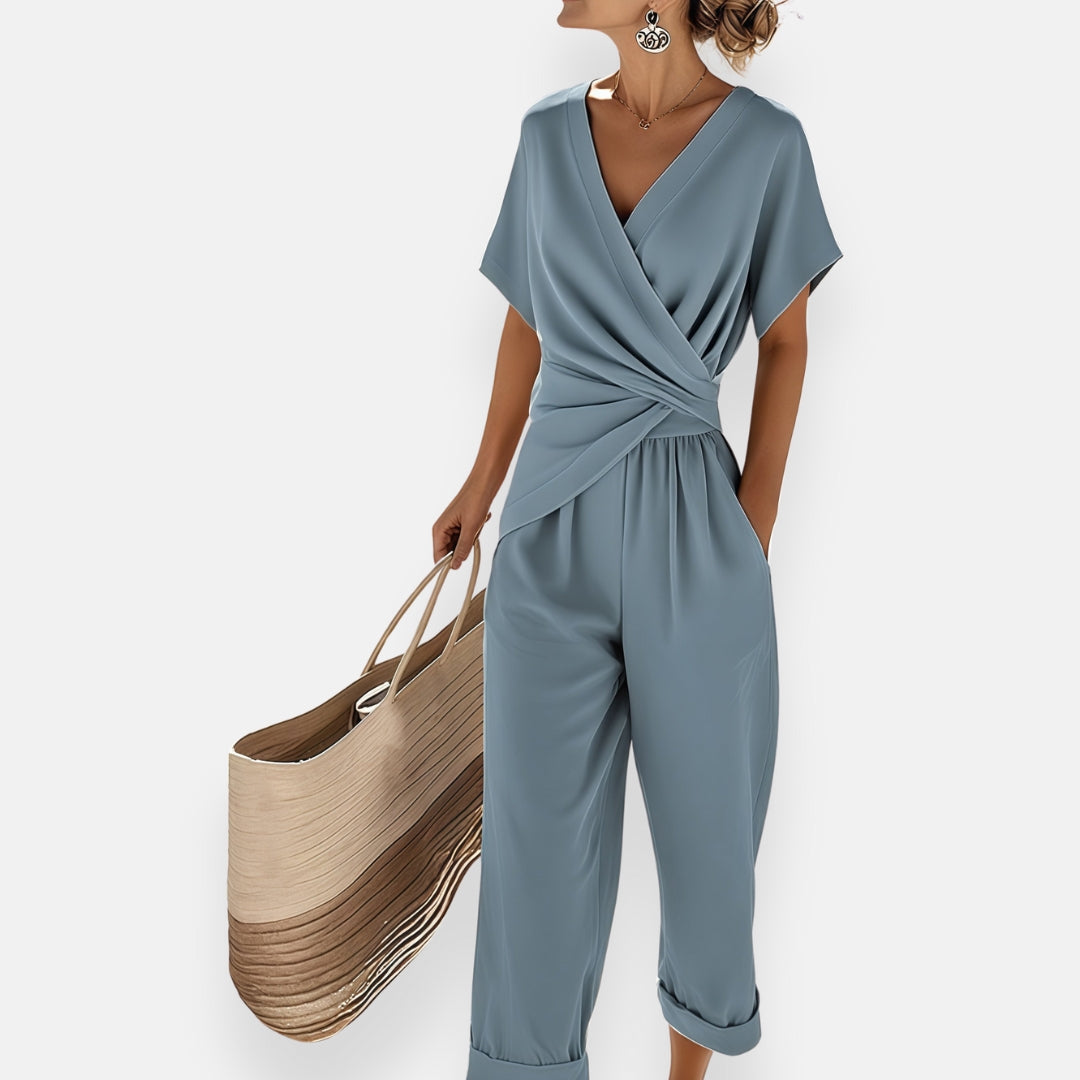 Elise | Draped Wrap Jumpsuit