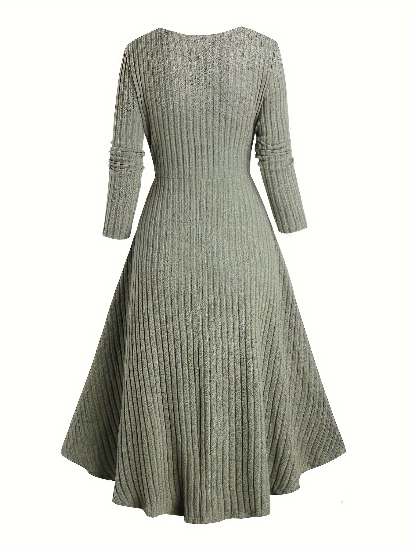 MIRELLE LONG-SLEEVE RIBBED DRESS