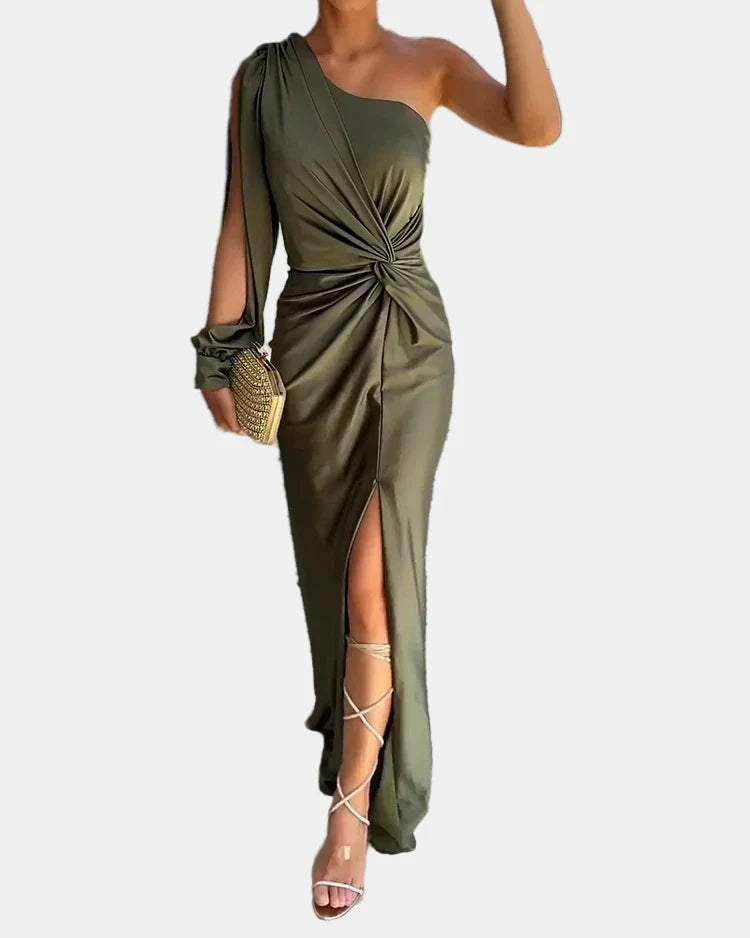 MONIQUE | ONE-SHOULDER LONG EVENING DRESS