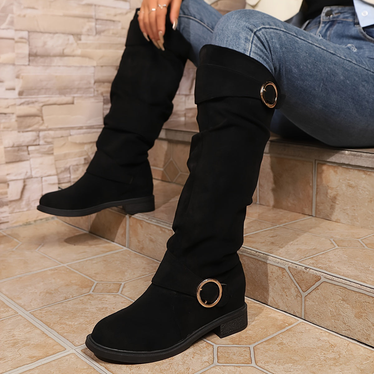ELENORA | SLIP-ON KNEE-HIGH BOOTS