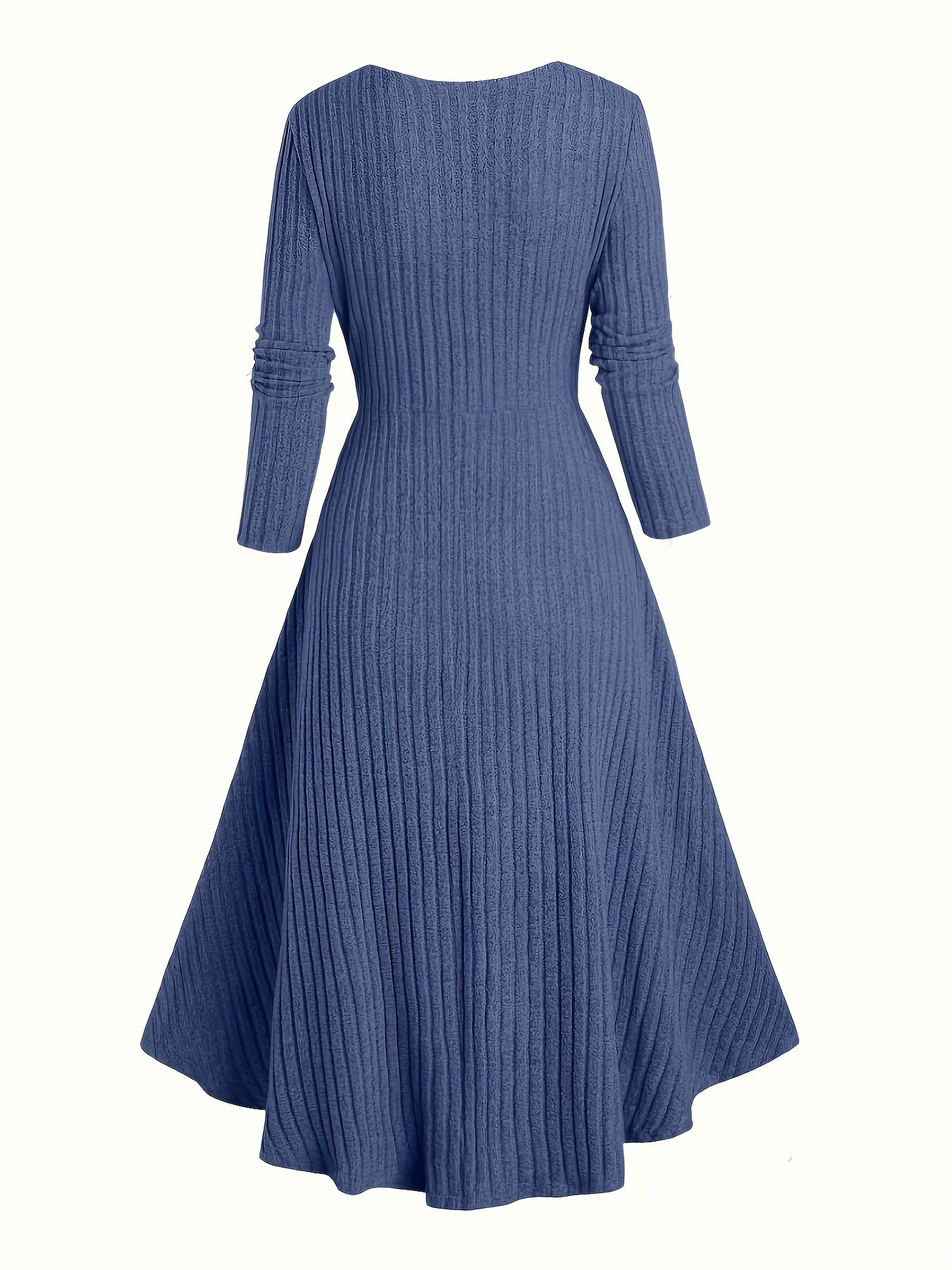 MIRELLE LONG-SLEEVE RIBBED DRESS