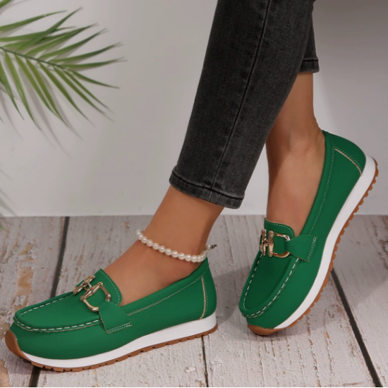 Estelle - Colourful Buckle Loafers