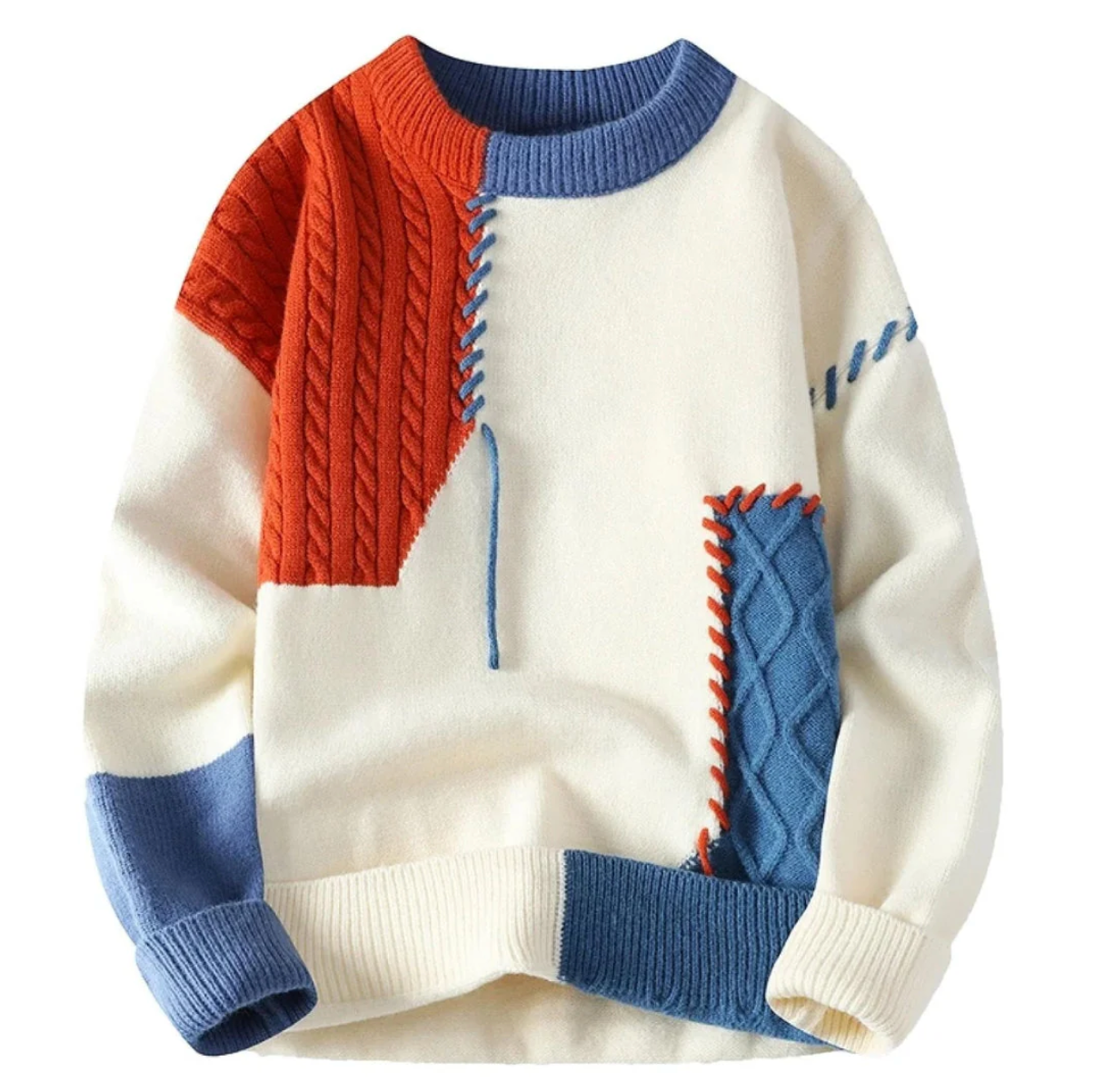 CLAIRE KNITTED PATCHWORK SWEATER