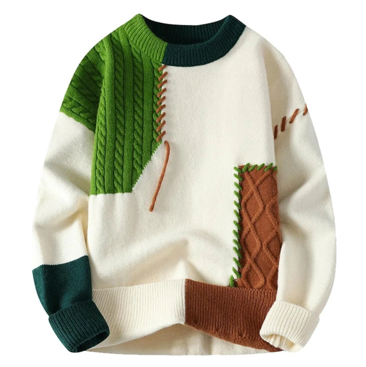 CLAIRE KNITTED PATCHWORK SWEATER