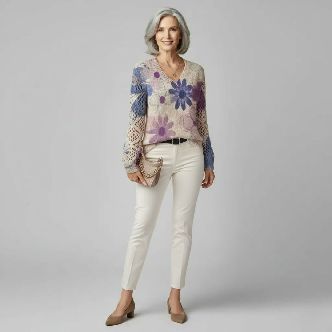 Beverly | Soft Floral Knit Sweater