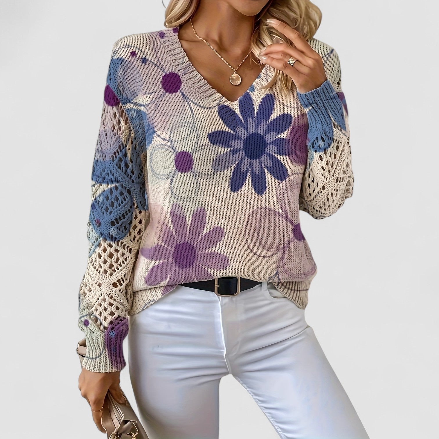 Beverly | Soft Floral Knit Sweater