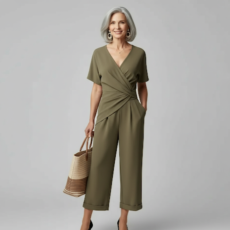 Elise | Draped Wrap Jumpsuit
